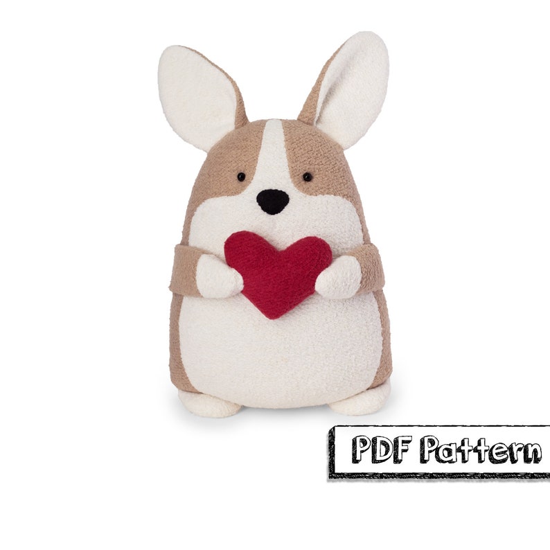 Stuffed Dog PDF Sewing Pattern Etsy