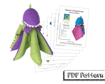 Dinosaur and Dragon  Lovey Blanket Sewing Pattern and Tutorial - PDF Sewing Pattern for Baby Gift