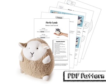 Fluffy Lamb Plush PDF Sewing Pattern in 2 Sizes Plus Step-by-Step Tutorials for the Perfect DIY Gift, Stuffed Sheep Pattern