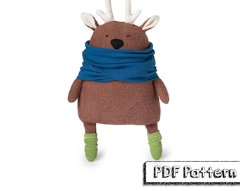 Stuffed Reindeer PDF Sewing Pattern