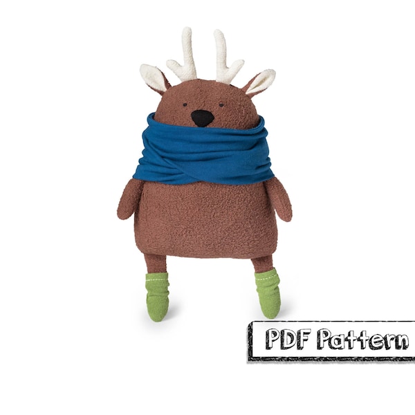 Stuffed Reindeer PDF Sewing Pattern