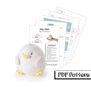 Peluche pulcino soffice (in 2 dimensioni!) Cartamodello e tutorial in PDF: istruzioni passo passo con foto per il regalo fai-da-te perfetto