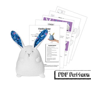 Chubby Bunny PDF Sewing Pattern in 2 Sizes PlusStep-by-Step Instructions with Photos for the Perfect DIY Gift, Stuffed Easter Bunny Pattern