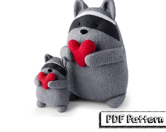 Stuffed Racoon PDF Sewing Pattern