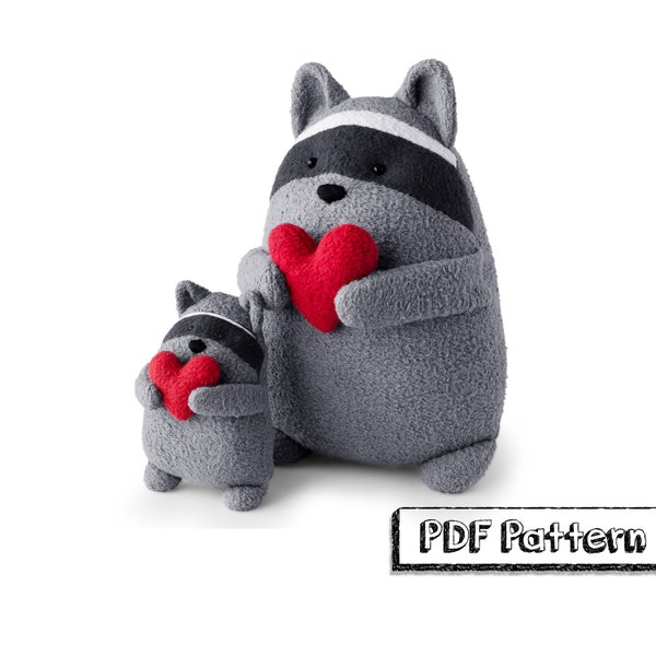 Stuffed Racoon PDF Sewing Pattern