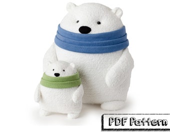 Stuffed Polar Bear PDF Sewing Pattern
