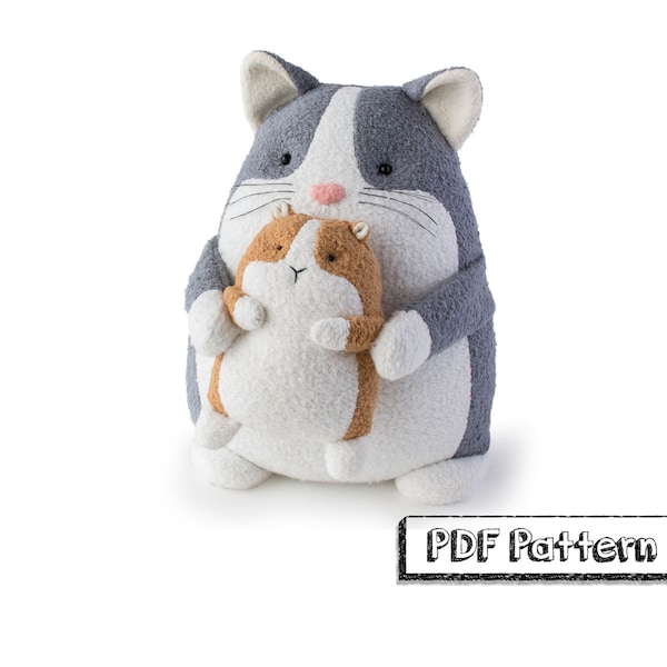 Stuffed Cat and Guinea Pig PDF Sewing Pattern