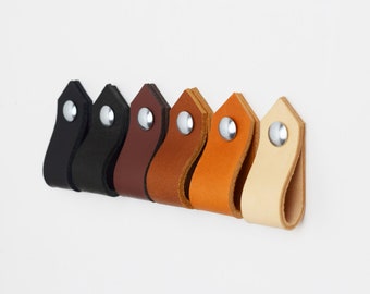 Leather Drawer Pulls Leather Pulls Leather Cabinet Pull Etsy