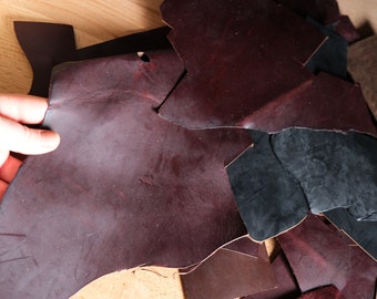 Horween Chromexcel leather offcuts, 1.2 -1.4mm leather scraps from Horween Chromexcel, small leather scraps for diy projects