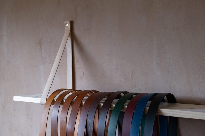 Leather Shelf Straps PAIR of Leather Straps for Wall Shelf Etsy UK