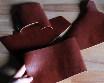 Leather panels for wallets, wstraps, bracelets, small bundle of leather scraps, leather offcuts for leathercraft, leather panel