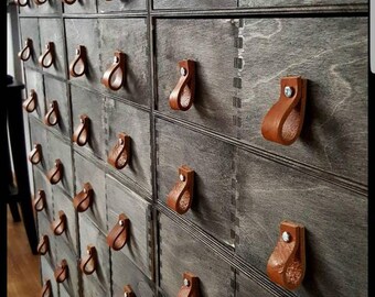 Drawer pulls, leather drawer pulls, housewarming gift, leather handles, leather knobs, cabinet pulls, home decor, nursery decor, leather