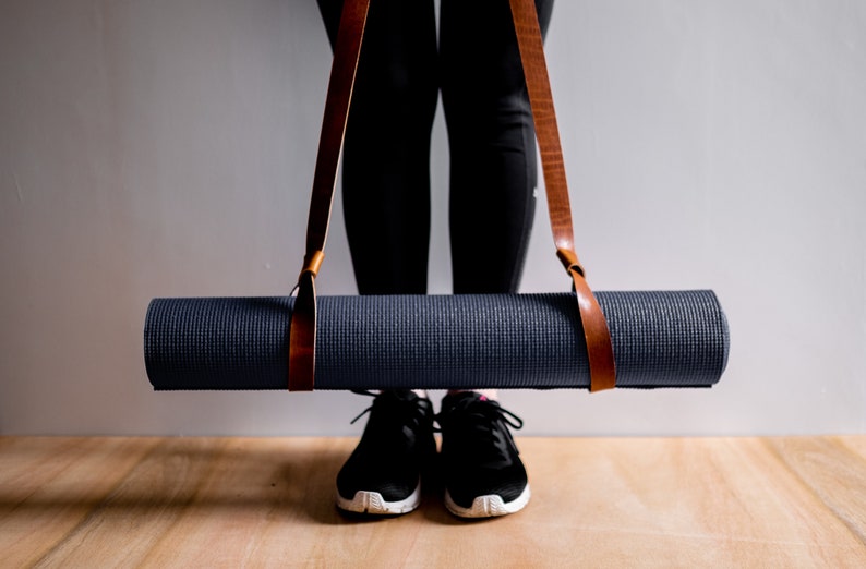 Leather Yoga Mat Strap Yoga Mat Strap Adjustable Mat Strap Etsy
