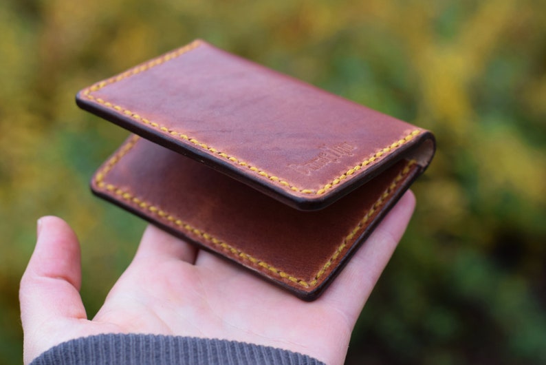 Horween Dublin leather wallet front pocket wallet Horween Etsy