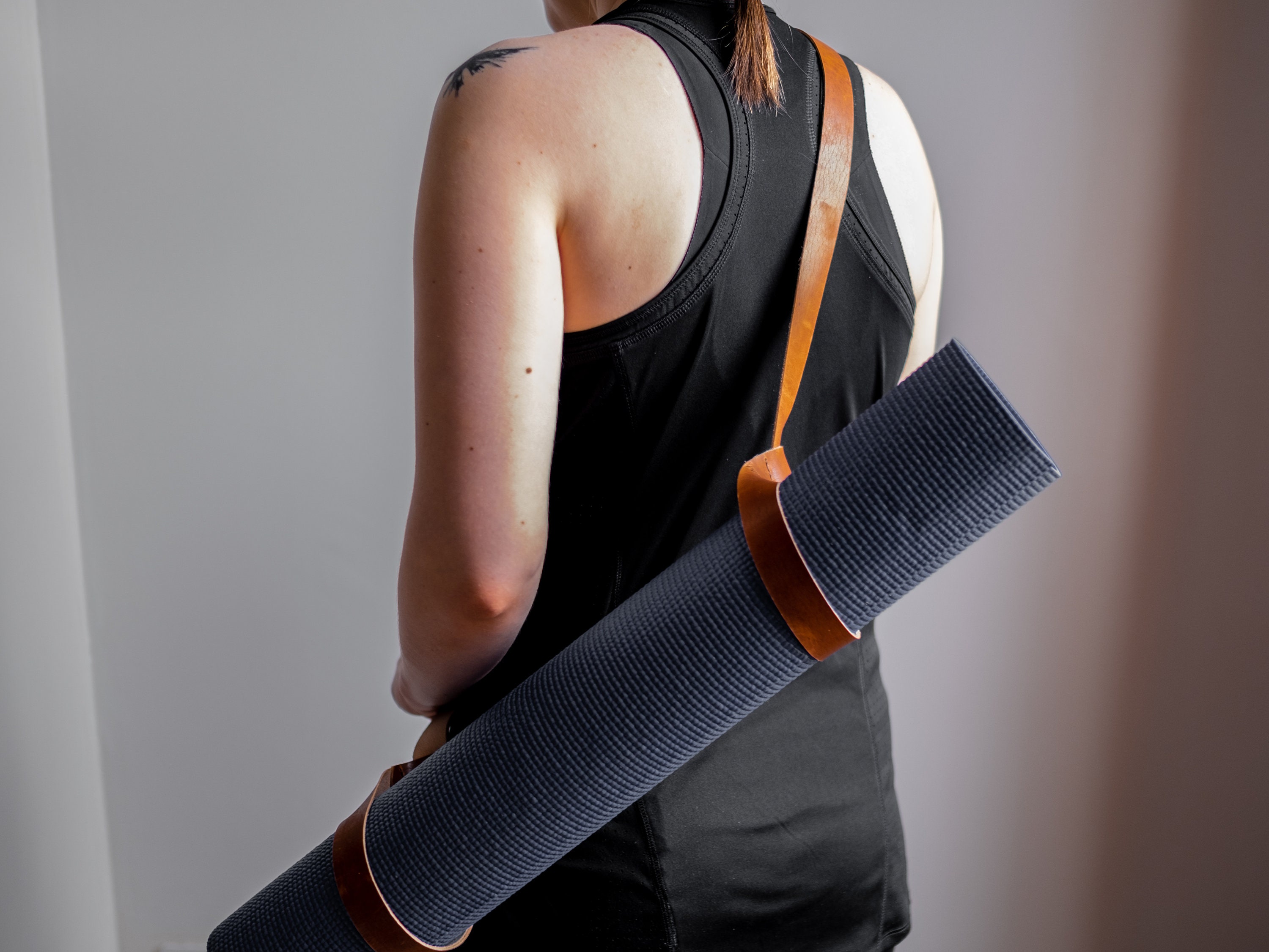 Leather Yoga mat strap Yoga mat strap adjustable mat strap Etsy