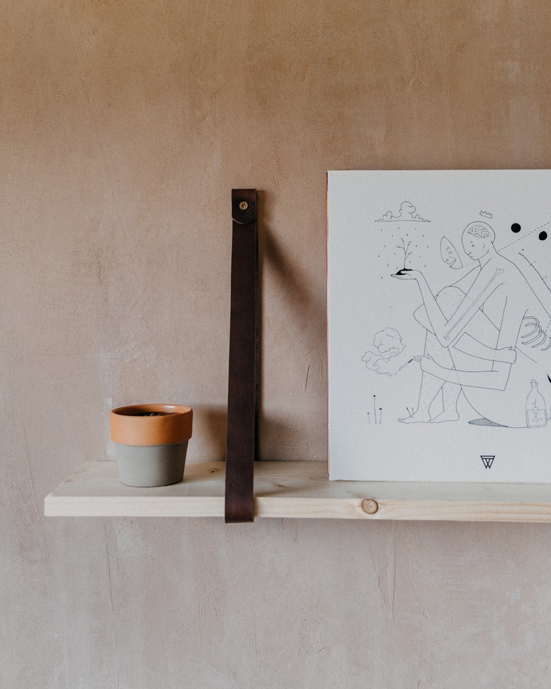 Shelf Straps Leather Strap Shelf Leather Straps Hanging Etsy