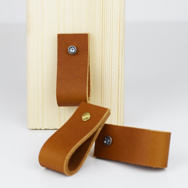 Leather drawer pulls, leather pulls, leather handles, cabinet hardware, cabinet handles, dresser pulls, cabinet, door pulls, leather knobs