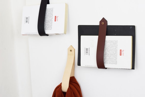 Leather strap hanger, home and living, magazine holder, living room storage, magazine rack, leather strap, office magazine, decor, storage