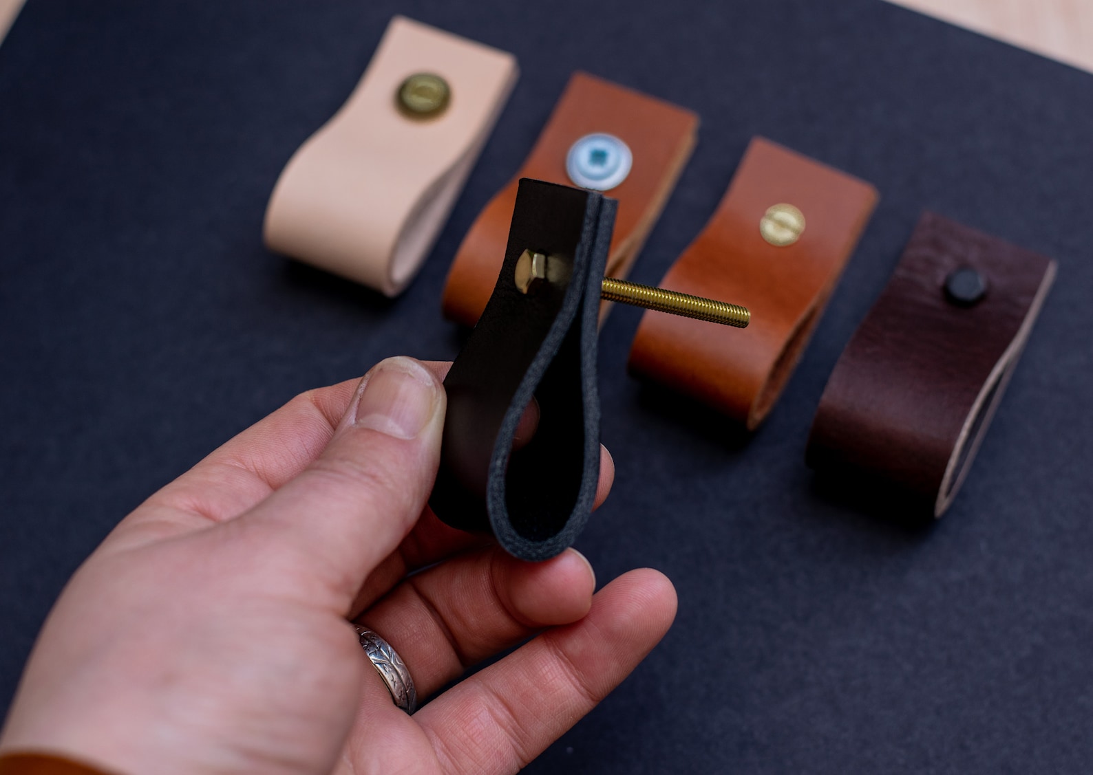 Leather Drawer Pulls Leather Pulls Leather Pull Etsy