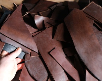 Horween Chromexcel leather scraps, leather offcuts, 2-2.2mm leather scraps from Horween Chromexcel, small leather scraps for diy projects