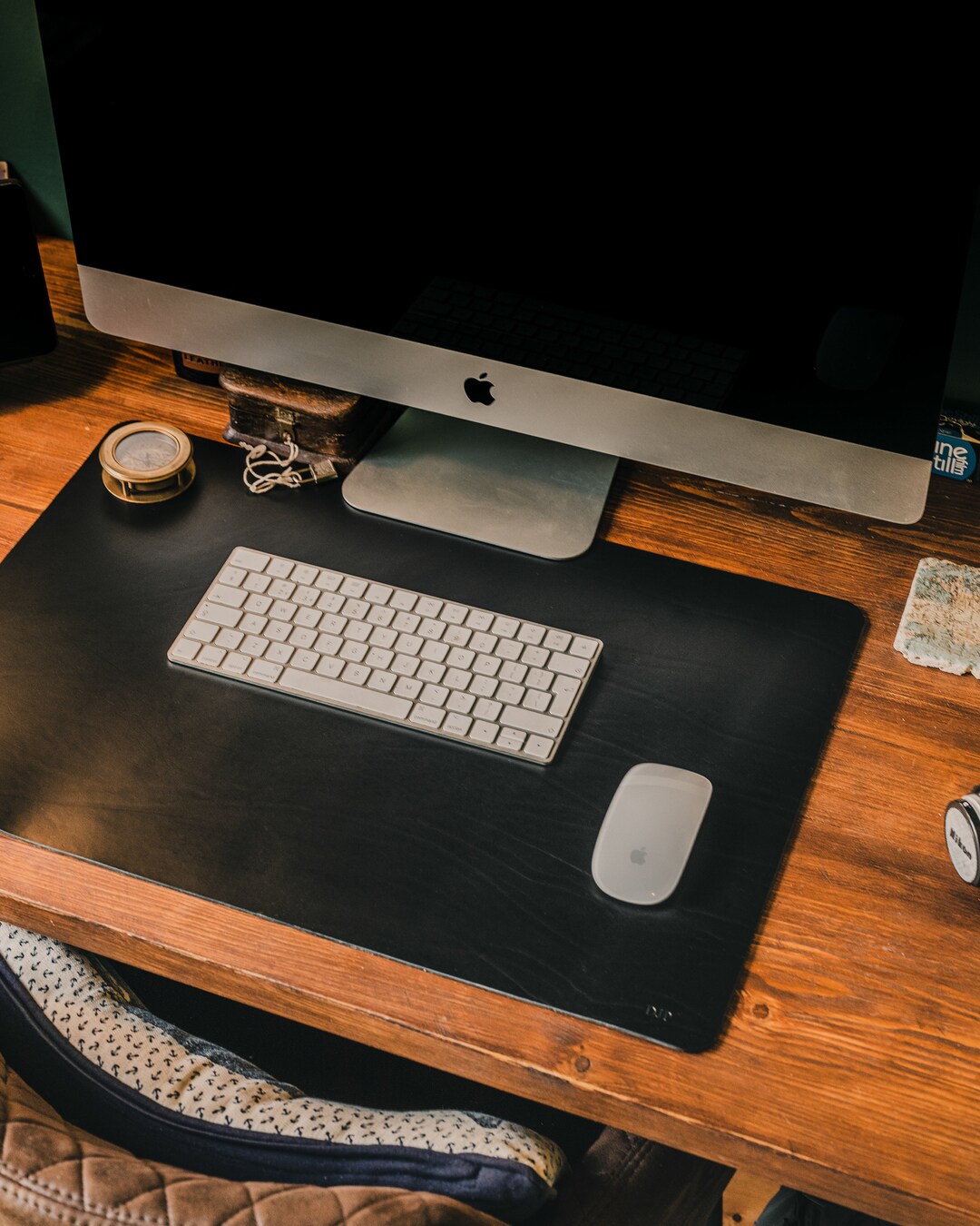 Full Grain Leather Desk Mat Thick Vegetable Tanned Leather Etsy