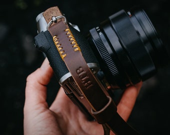 Luxury leather wrist camera strap, gift for photographer, personalised camera strap, The No. 59