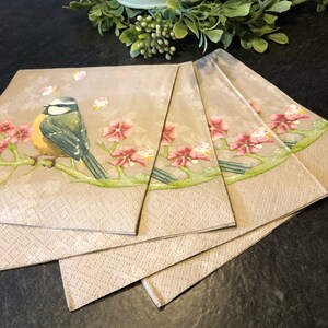 Spring Chickadee Birds on Dogwood branch Napkin