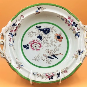 Antique Ashworth Bros twin handled Imari design compote / tazza. c1900. - FREE UK POST.