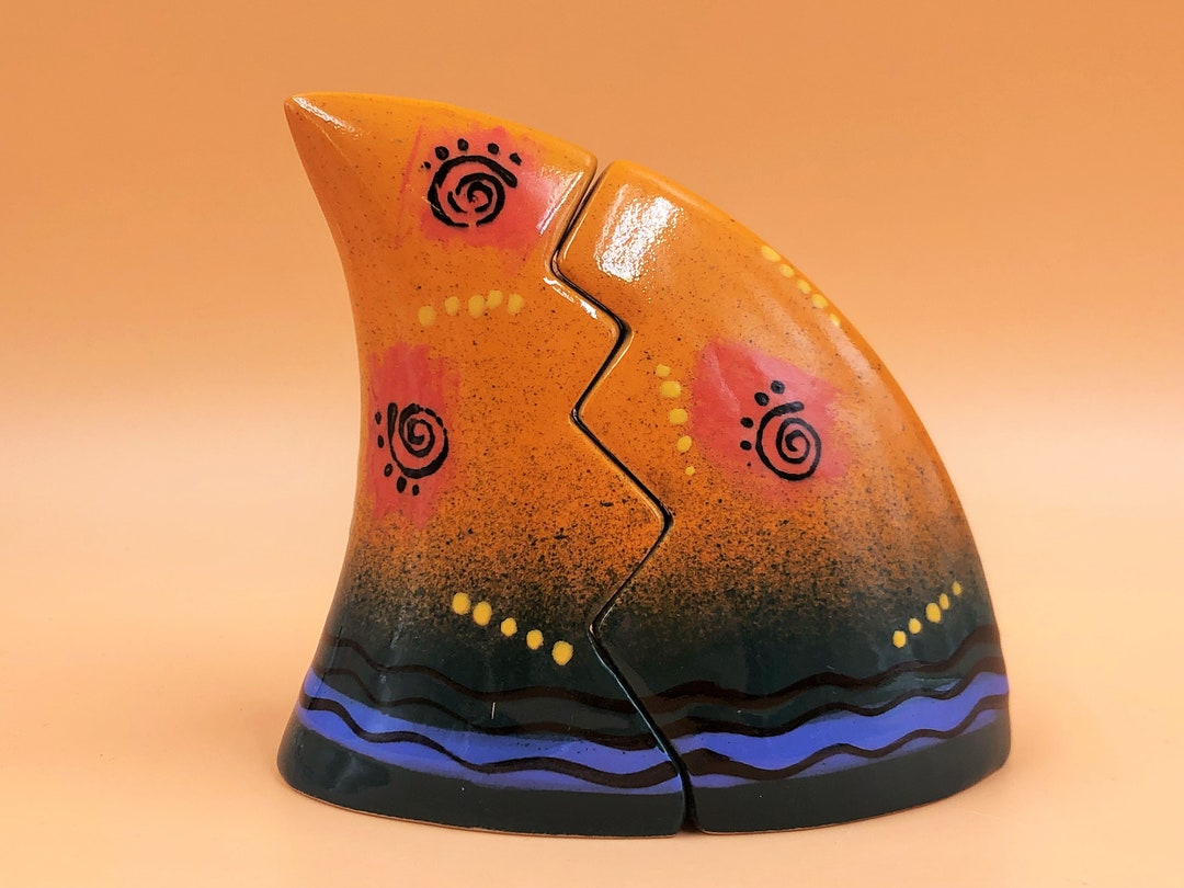 Brendan Adams Pottery New Zealand Abstract Interlocking Salt Etsy
