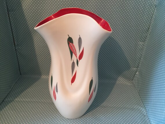 Large Rare Burleigh Ware Burgess Leigh Art Deco Vase Red Etsy