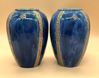 大型アンティーク ロイヤル ドルトン陶器 秋の葉 / 葉の葉の花瓶。32