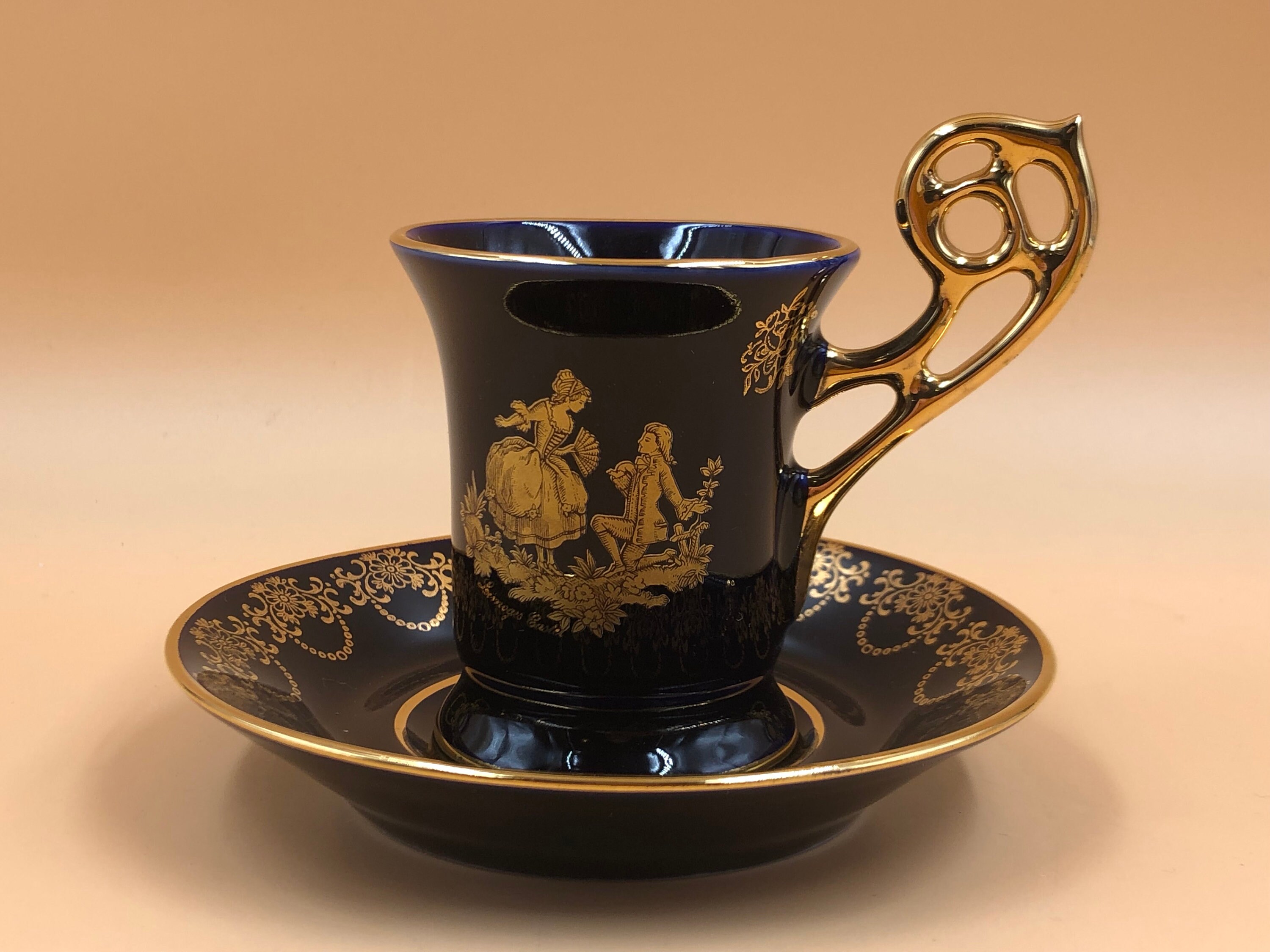 Limoges Castel チョコレートカップ カップ&ソーサー 22k Limoges Castel チョコレートカップ カップ&ソーサー 22k