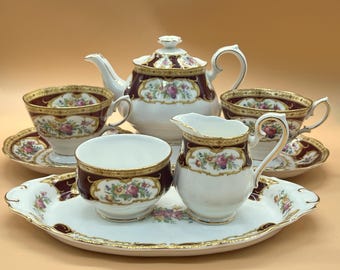 Royal Albert Lady Hamilton China Tea Set - Trio X 6, Cake Plate