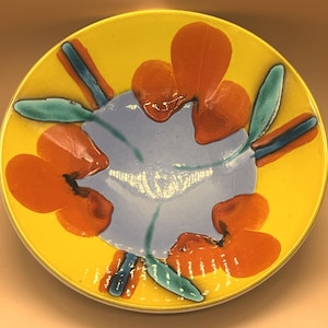Stor Poole Pottery Matisse-design mittpunktsskål/skål designad av Anita Harris. 33 cm i diameter. - Fri frakt i Storbritannien.