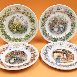 Set van 4 Royal Doulton Brambly Hedge seasons 6,25&quot; borden van Jill Barklem 1983. 1e. - GRATIS POST IN HET VK -