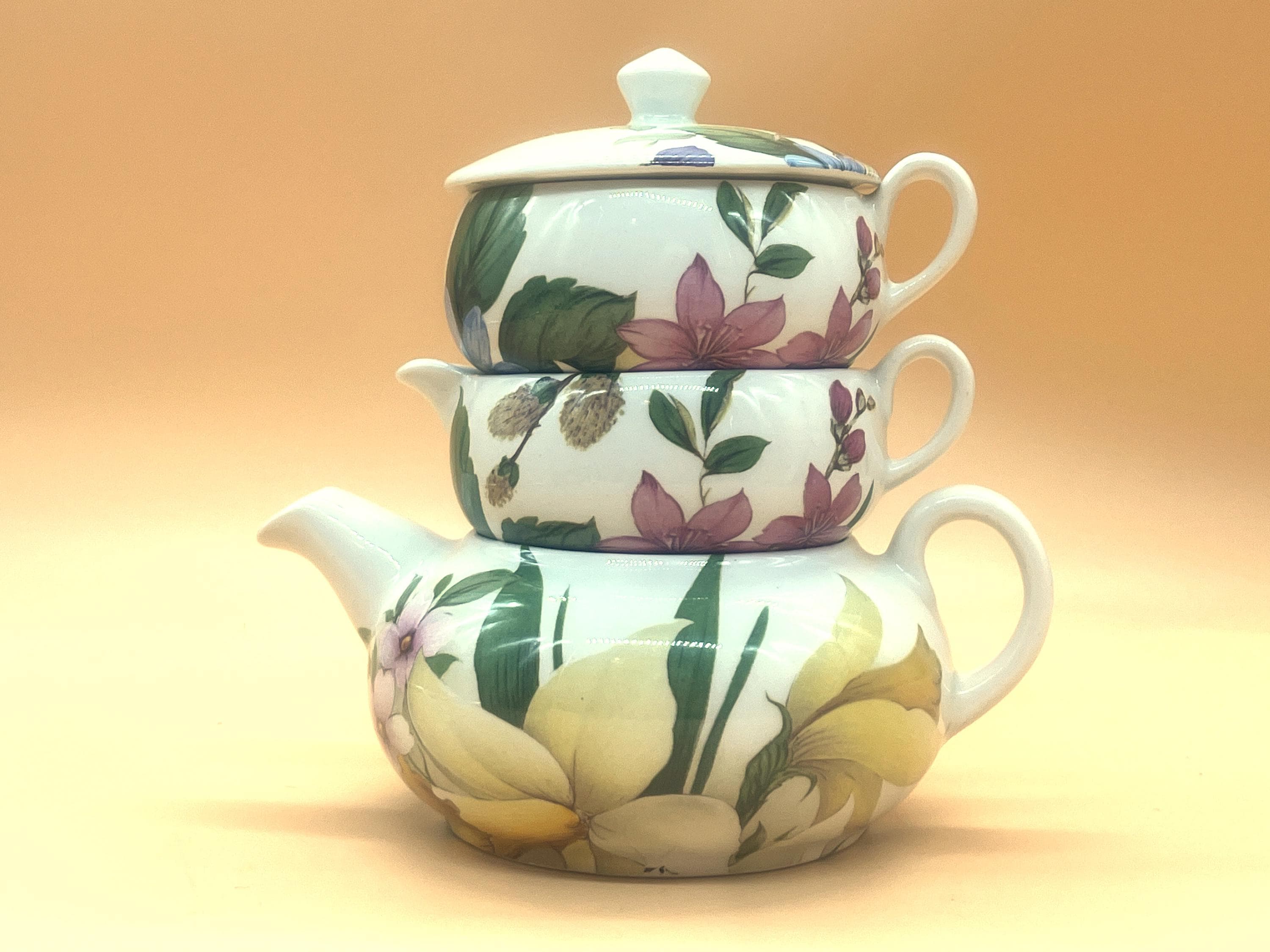 Vintage James Kent Old Foley Pottery Daffodil Design Stacking Tea Pot ...