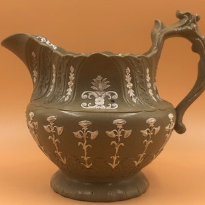 Antique Machin & Potts of Burslem Pottery Adelaide design jug. c1833 - 37. - FREE UK POST -