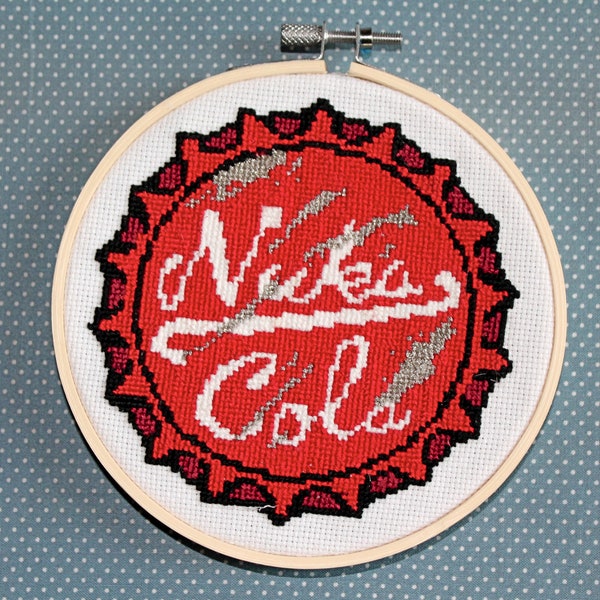 Nuka Cola Bottle Cap Cross Stitch Pattern--2 Versions!