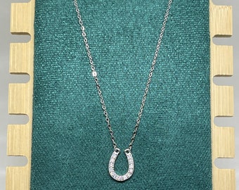 Jeweled horseshoe necklace, gift for horse lover, horse necklace, horse jewelry, necklace, gift for her