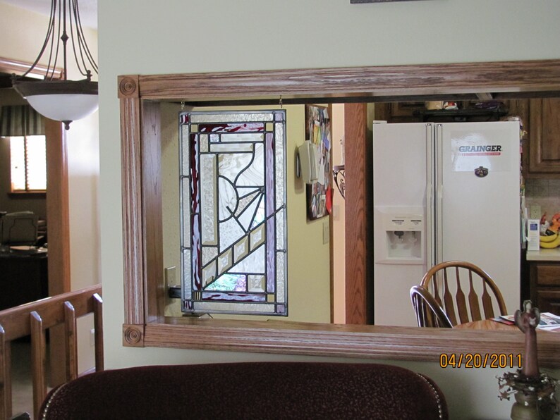Abstract Stained Glass Panel. Custom Design and Pricing Available. Etsy