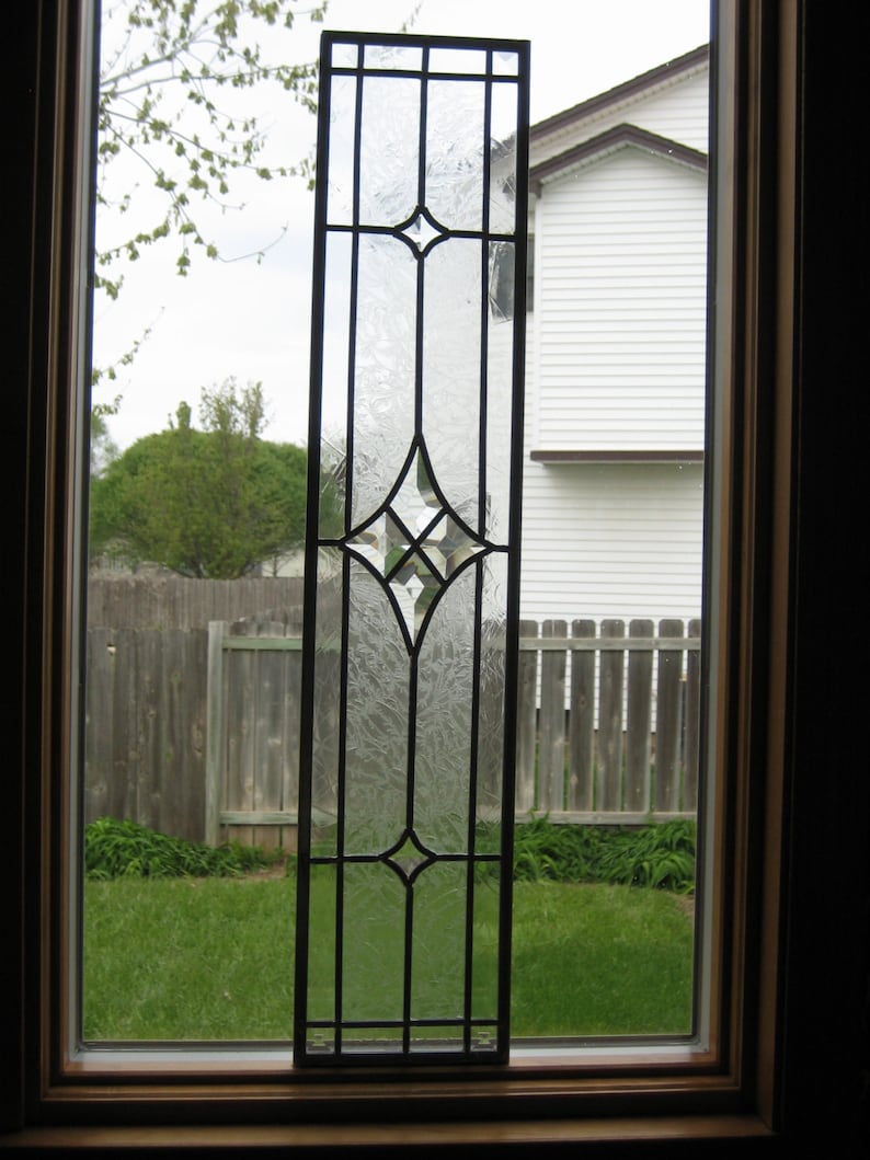 Bevelled Stained Glass, custom made for your window or as insert into cabinet doors. Additional bevel clusters available. image 2