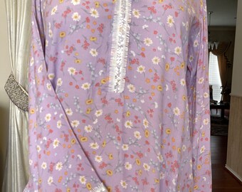 Simple’s Indian Soft Beautiful Gift For Her, Fine Linen lilac color Kurti , Top for women Medium