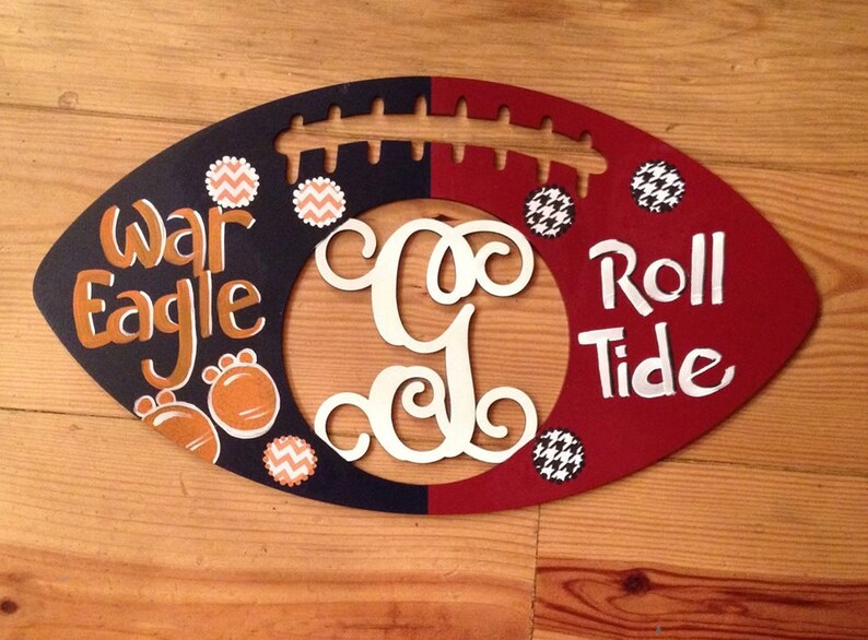 House Divided Initials/Sports itemsfootballs etc/door Etsy