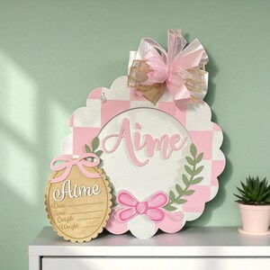 3D Baby Girl Hospital Door Hanger: Custom Nursery Decor