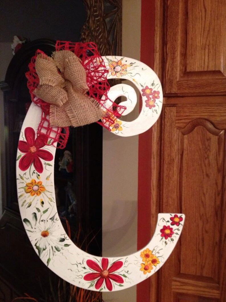 Wooden door hangers/initials/letters Etsy