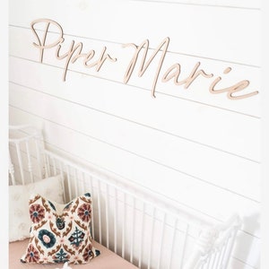 Large Wood Cutout Baby Name Sign: Boho Nursery Decor