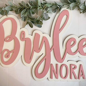 Layered Wood Name Sign: Boho Nursery Decor