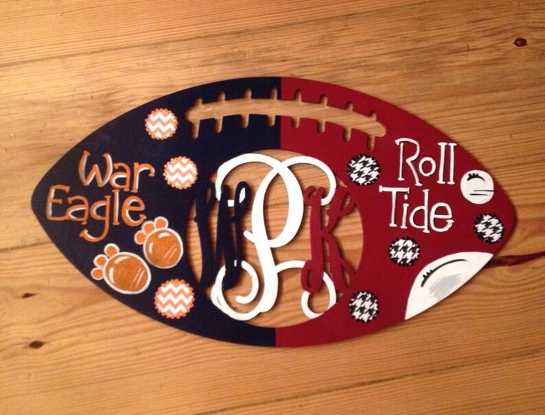 House Divided Initials/sports Itemsfootballs Etc/door Etsy