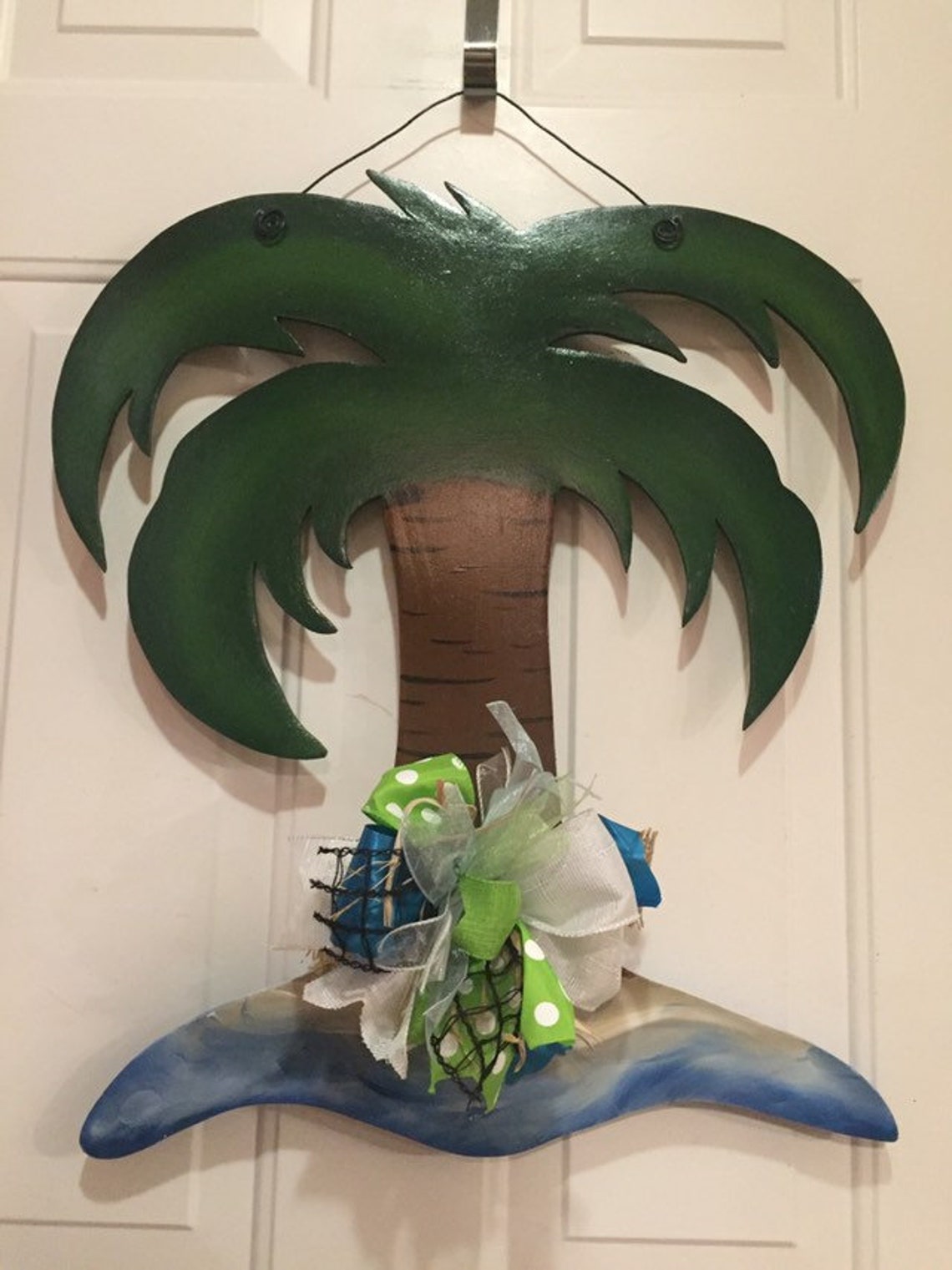 Wooden Door Hanger Palm Tree Etsy