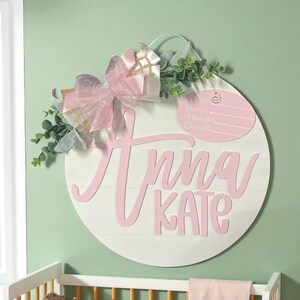 Wooden Hospital Baby Girl Door Hanger
